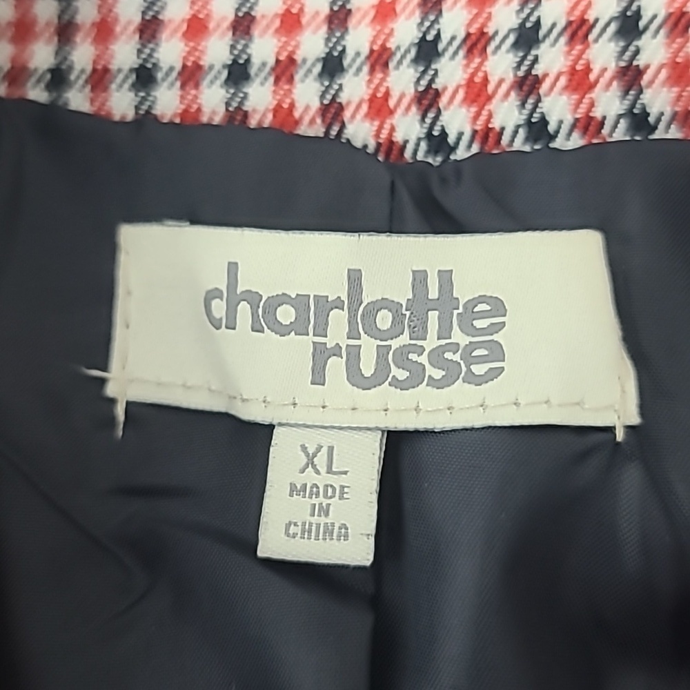 Charlotte Russe plaid button front tie waist jacket - Picture 9 of 10